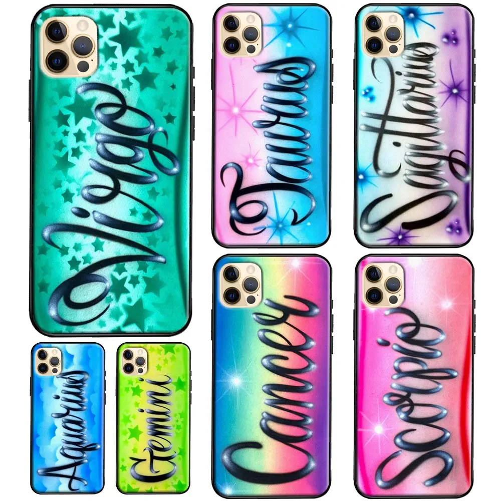 Aries Leo Libra Pisces Virgo Capricorn Aquarius Phone Case For iPhone 7 8 Plus SE 2020 XR X XS Max 12 13 11 14 Pro Max Cover