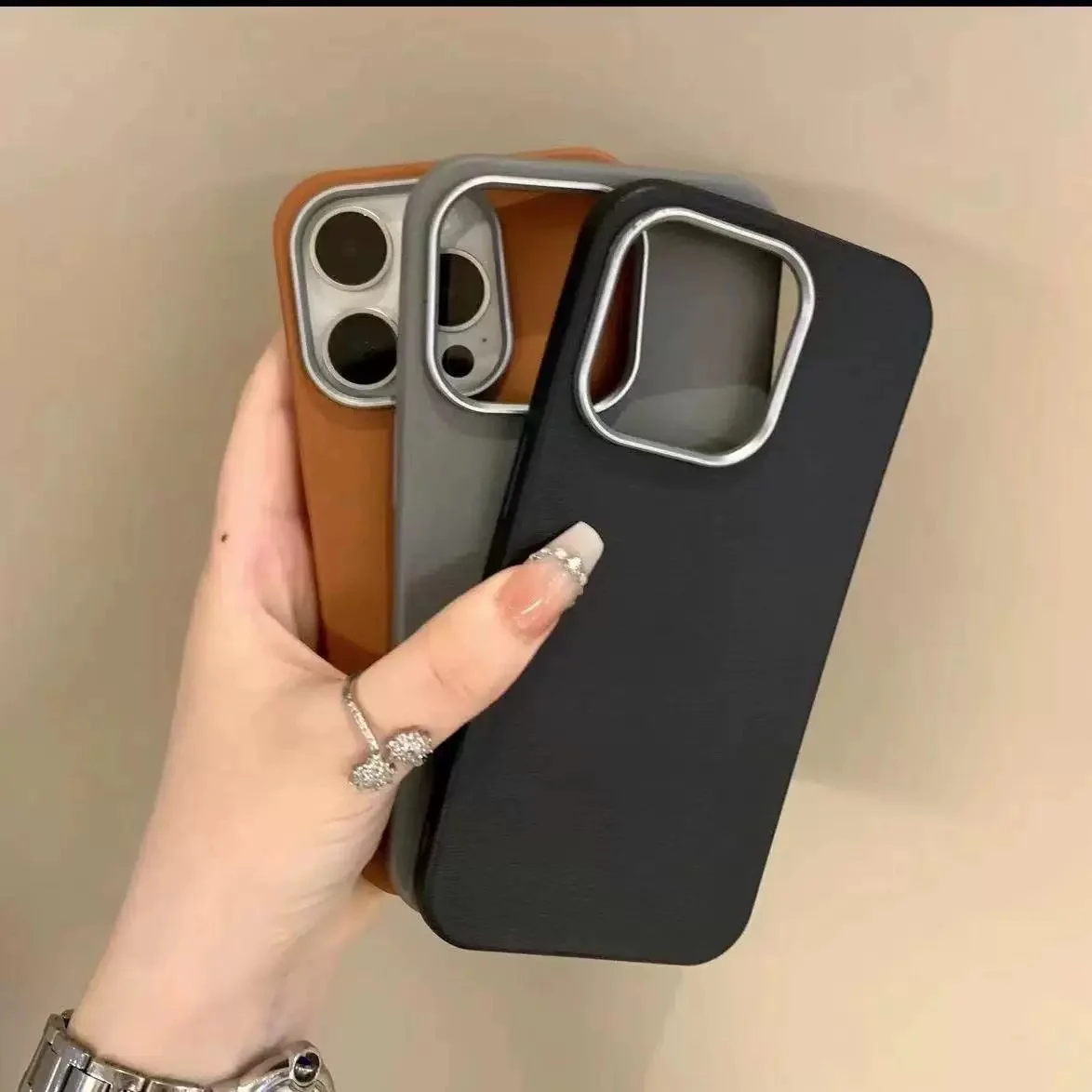 Matte Litchi Texture Leather Phone Case For iPhone 17 18 16 15 14 13 12 11 Pro Max 15 Pro XS XR 8 14 15 16 Plus Shockproof Cover