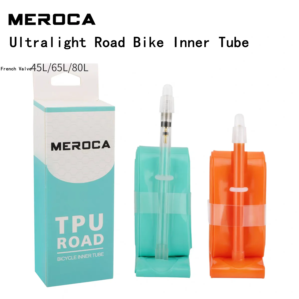 

MEROCA Road Bicycle TPU Inner Tube FV 45L/65L/80L 700x23-32C Ultralight Road Bicycle Inner Tube