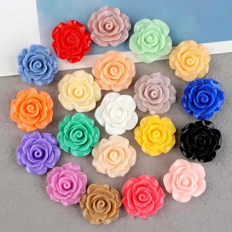 6mm-28mm 10Pcs Rose Flower Resin Accessories Cabochon Earring Hair Clip Scrapbooking Supplies DIY Jewelry Crafts Decor Materials