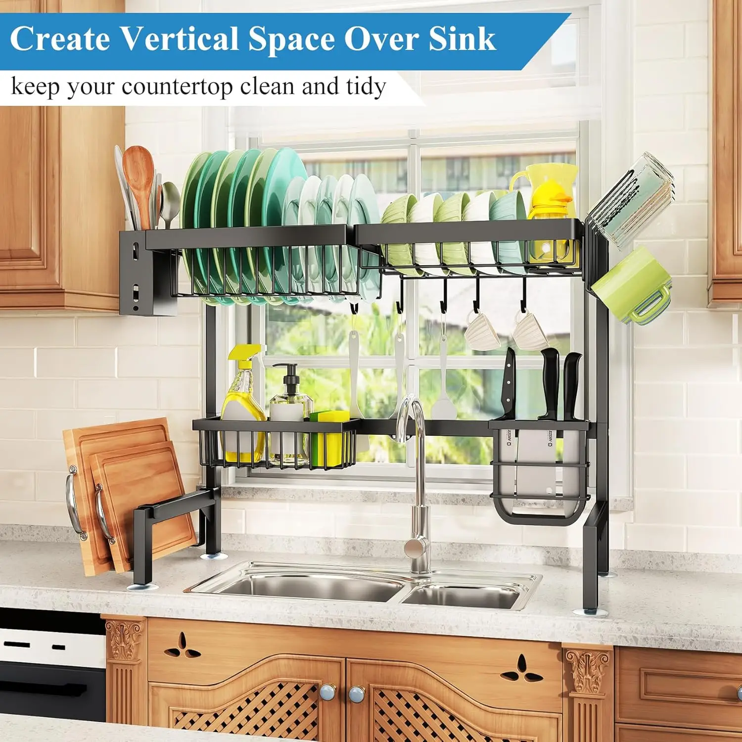 Over The Sink Dish Drying Rack, Adjustable (26.8