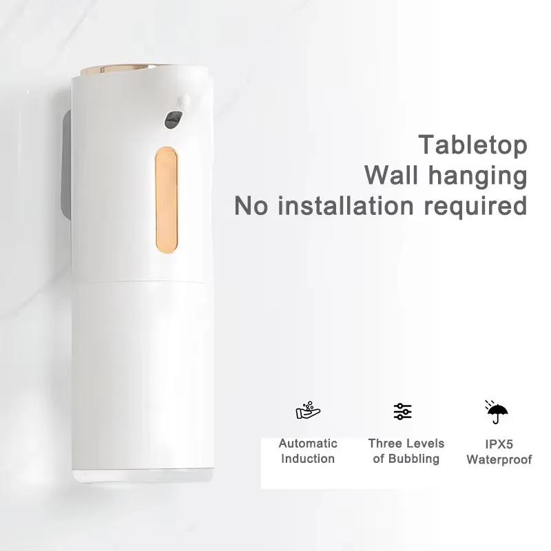 موزع صابون اليد الأوتوماتيكي الذكي القابل لإعادة الشحن عبر USB للمنزل والمطبخ والحمام بتصميم مستشعر رغوي بدون لمس للفنادق