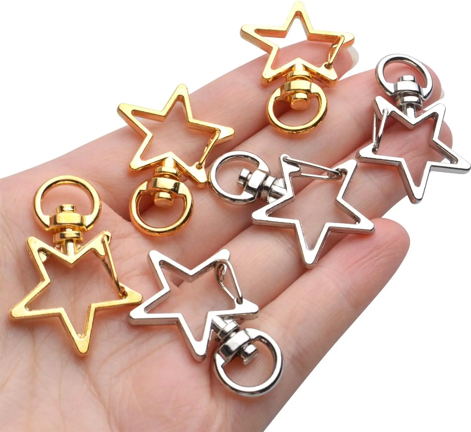 1-10pcs Star Metal Snap Hook Colors Keychain Lobster Clasp Hooks Buckle Bag Chain Connector For DIY Jewelry Making Accessories