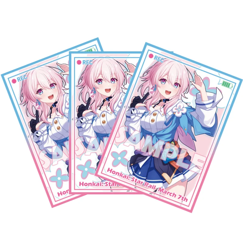 60Pcs/Set ACG Cards Sleeve Honkai Star Rail March 7th Anime Game Characters DIY Laser Version Colorful Cards Protective Cover