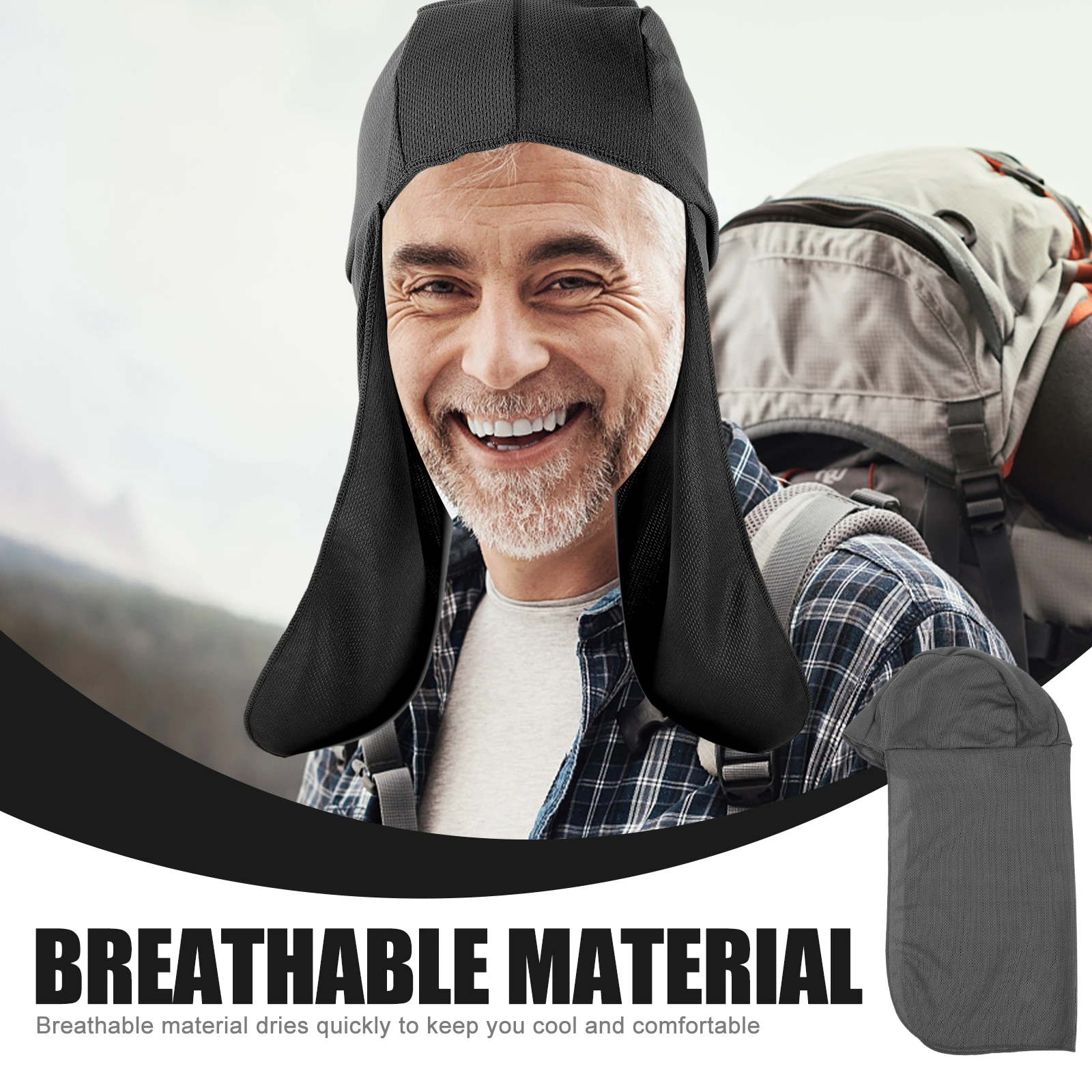 

2Pcs Long Tail Hat Sun Riding Caps Outdoor Shade Skull Cooling Mesh Fabric Lightweight Breathing Fish Travel Camp Sunshade