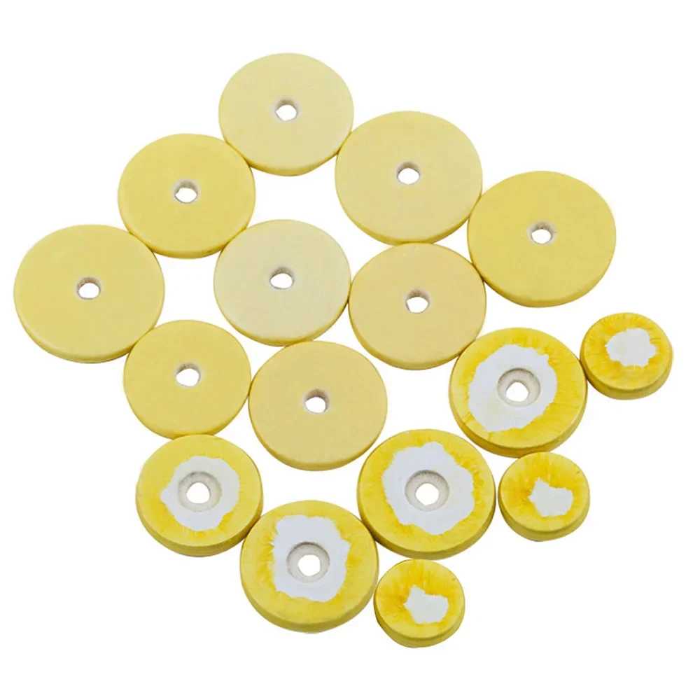 16Pcs/Set Flute Key Pads Yellow Cork Pad Leather Cushion Flute Pads Accessories Woodwind Musical Instrument Replacement Parts