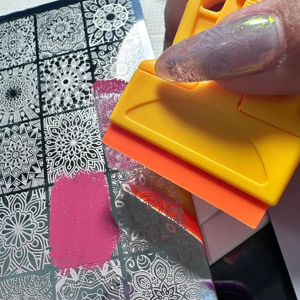 1/2Pcs Nail Art Stamping Scraper Multifunctional Cleaning Shovel Glue Sticker Residue Remove Spatula Nail Printing Template Tool