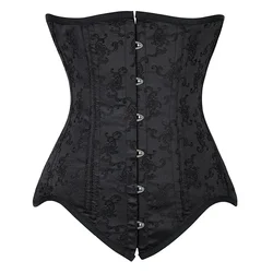 Gothic Sexy Underbust Long Torso Corset Waist Trainer Slimming Lingerie Shapewear Women Lace-up Steampunk Corselete Plus Size