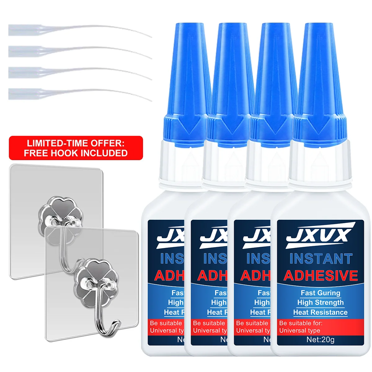

Jxvx New Version Extra Strong Glue, Odorless Transparent White, Professional Adhesive, Hydroacrylate Transparent Adhesive, 20ml