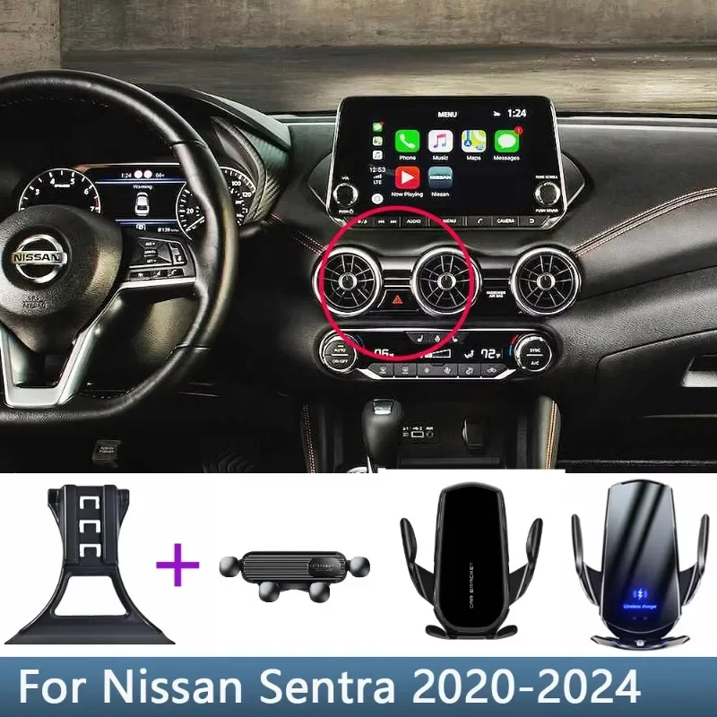 

Car Phone Holder Base Special Mounts For Nissan Sentra B18 2024 2023 2022 2021 2020 Fixed Bracket Base Wireless Charging Support