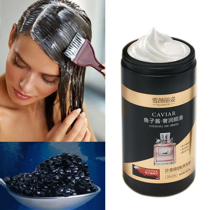 

Caviar Hair Mask Repair Dry Irritable Hair Keratin Cream Repair Frizz Bifurcation Hair Treatment Smooth Straightening Hair Care