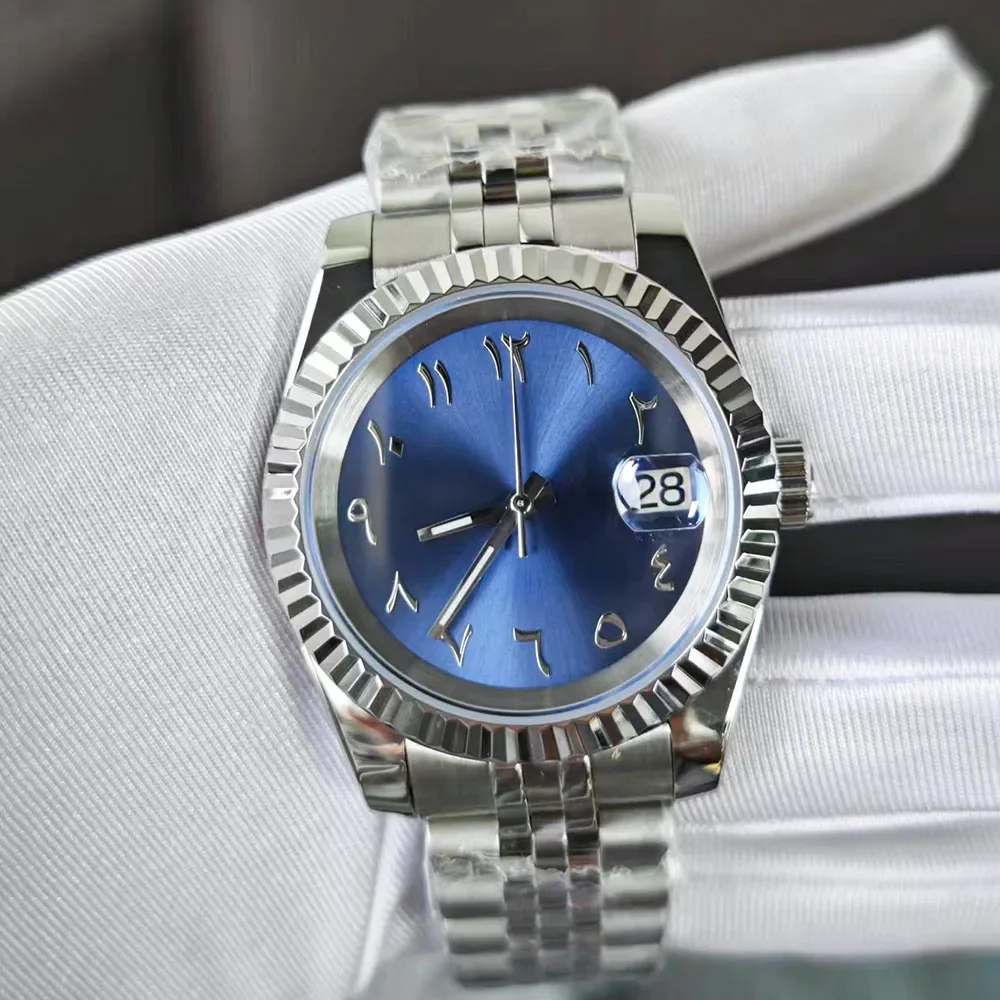 

Циферблат с арабскими цифрами может быть настроен по индивидуальному заказу. Мужские автоматические механические часы. Сапфировое стекло. Саржевый циферблат. Часы NH. Циферблат 35, 28,5 мм.