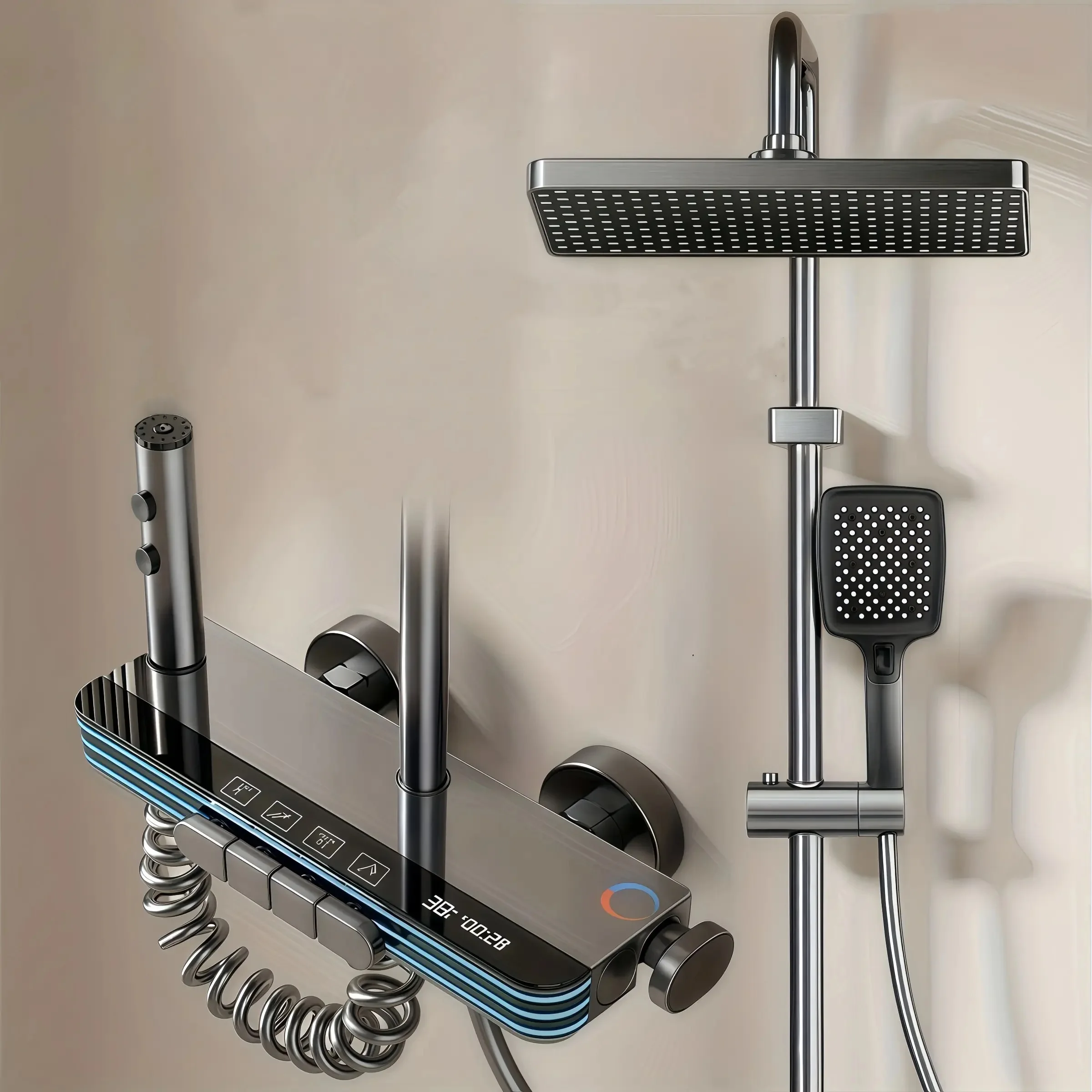 

Advanced Smart Shower System with Voice Control, Digital Timer, and Multi-Spray Modes for Modern Home Bathrooms