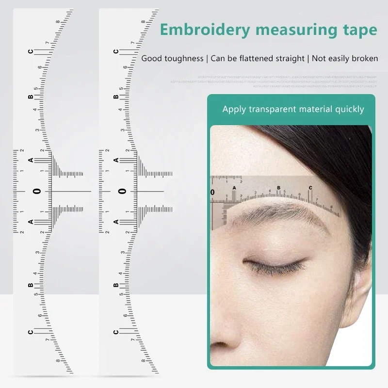 10 Pcs Disposable Eyebrow Ruler Microblading Semi Permanent Eyebrow Tattoo Position Ruler Guide Makeup Stencil Measure Tools