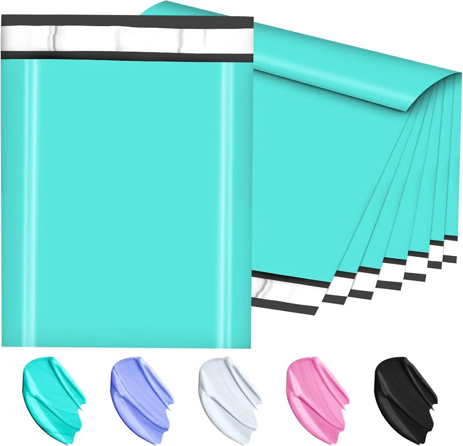 

Poly Mailers 14.5x19, 100 Pack - Waterproof Tear-Proof Self-Seal Shipping Bags for Apparel, Books, Cosmetics (Teal)