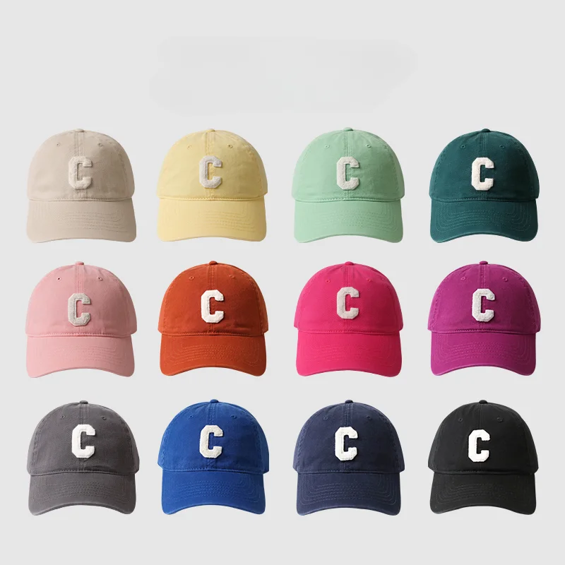 Women's Hat Spring Autumn Men's and Women's Same Style C Word Everything Hard Top Baseball Cap Fashion Everything Couple Cap