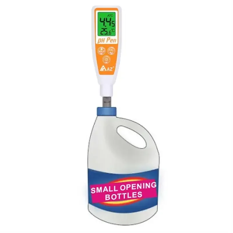 AZ8695 Professional Alkaline Acid Monitor Long Tube Flat Surface PH Meter High Resolution 0.01 PH Plastic Material OEM Supported
