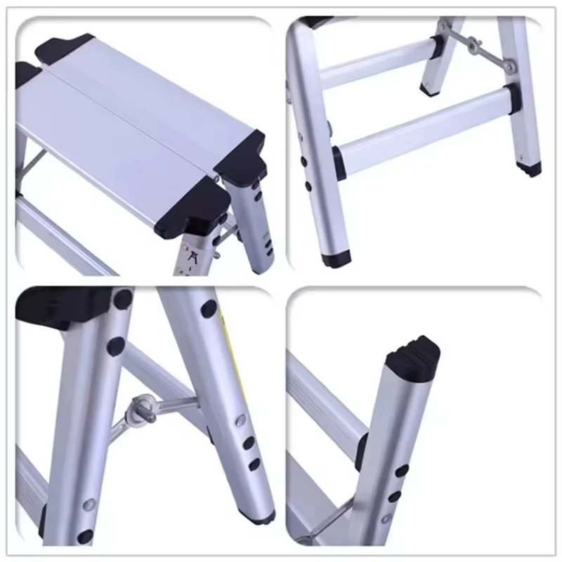 AT69 -1 Step Stool Folding Ladder Herringbone Portable Aluminum Alloy Ladder For Outdoor Camping Thickened Stool