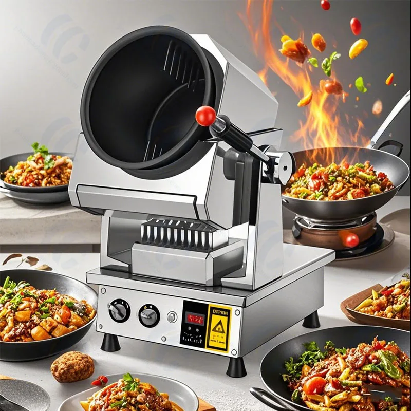 

Electric/ Heating 26cm 30cm 36cm Wok Pot Cooking Machine Stir Fry Machine Robot Cooker Machine For Restaurants