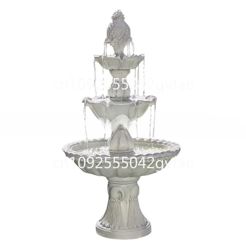 3-Tier Pineapple Large Fountain Water Wholesale Resin Garden Ornaments