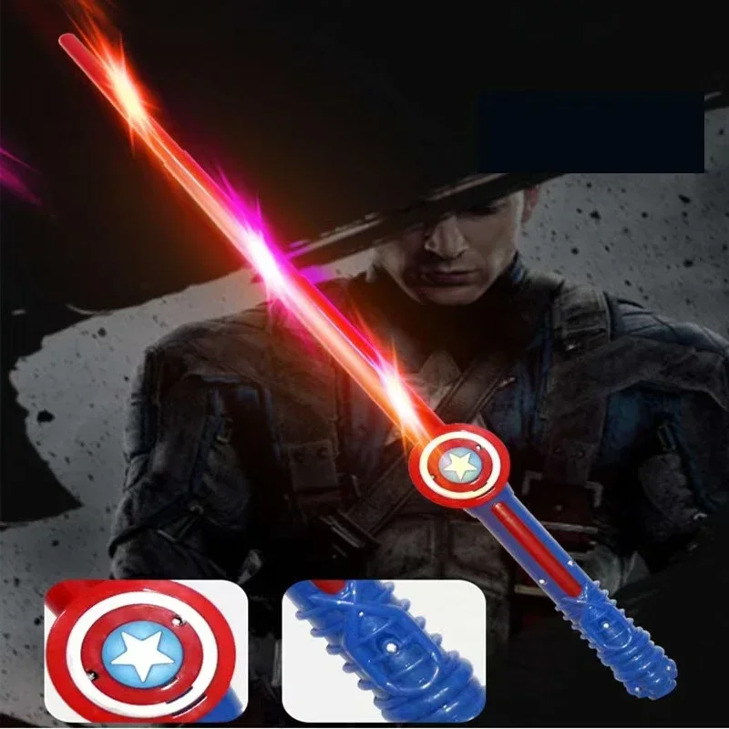 مجموعة تماثيل السيوف للبطل الخارق بإضاءة LED - تتضمن Hulk Black Panther Thanos Captain America - ألعاب تنكرية للأطفال Bo #5