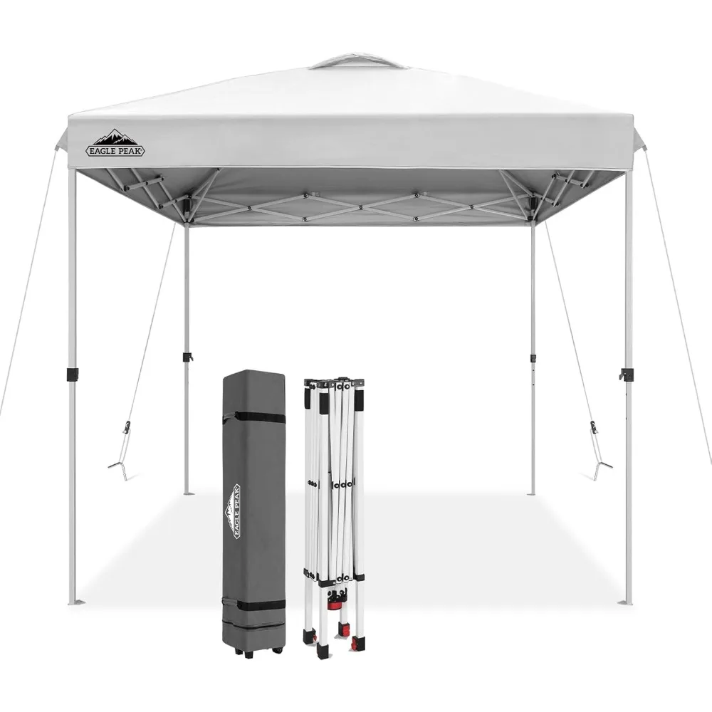 

EAGLE PEAK 8x8 Pop Up Canopy Tent Instant Outdoor Canopy Easy Set Up Straight Leg Folding Shelter with Wheeled Bag