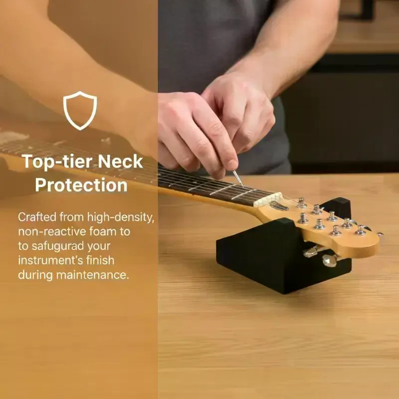 2 Level Height Guitar Neck Rest Support Pillow for Electric Acoustic String Instruments Secure Holder for Luthier Repair Setup