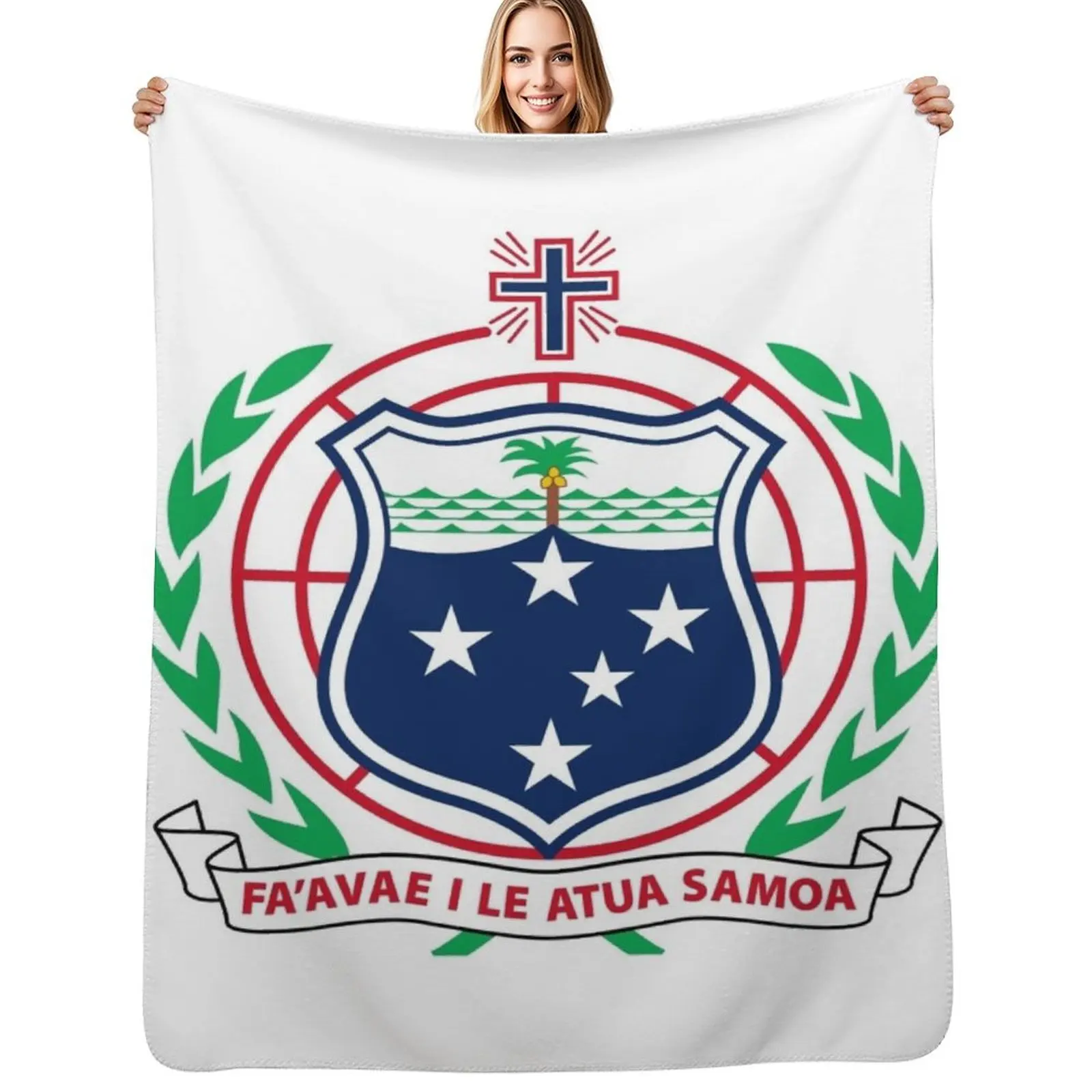 

Coat of arms of Samoa Throw Blanket Personalized Gift christmas gifts Blankets