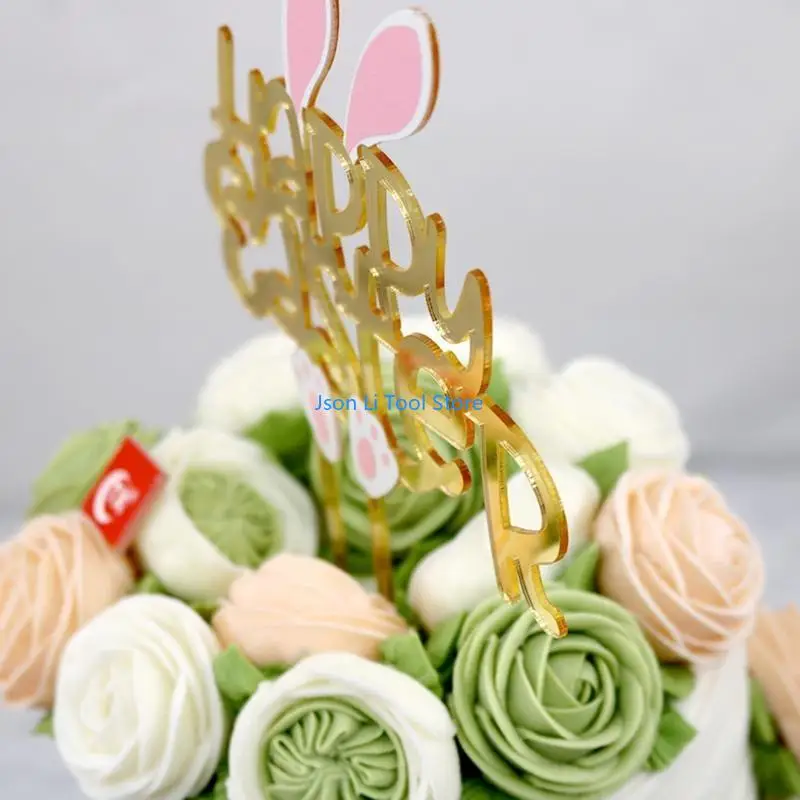 Y08d coniglio torta compleanno happy happy dono in plastica coniglio