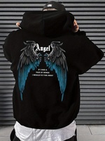 New 3D Men's Autumn/Winter Hoodie Sweatshirt Y2 Personalized Printed Angel Wings Blue