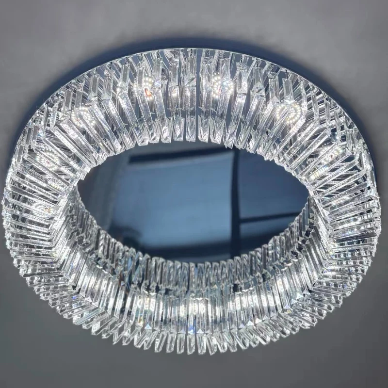 

Modern Crystal Round Ceiling Chandelier Lamp Led Indoor Pendant Lights for Living Dining Table Room Bedroom Lustre Home Decor