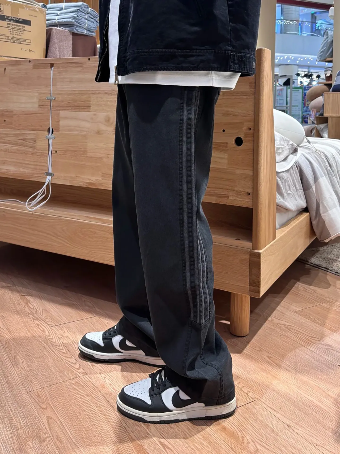 

Повседневные брюки American Sle, мужские свободные прямые брюки в полоску с эластичной резинкой на талии, Qui Dry Susps