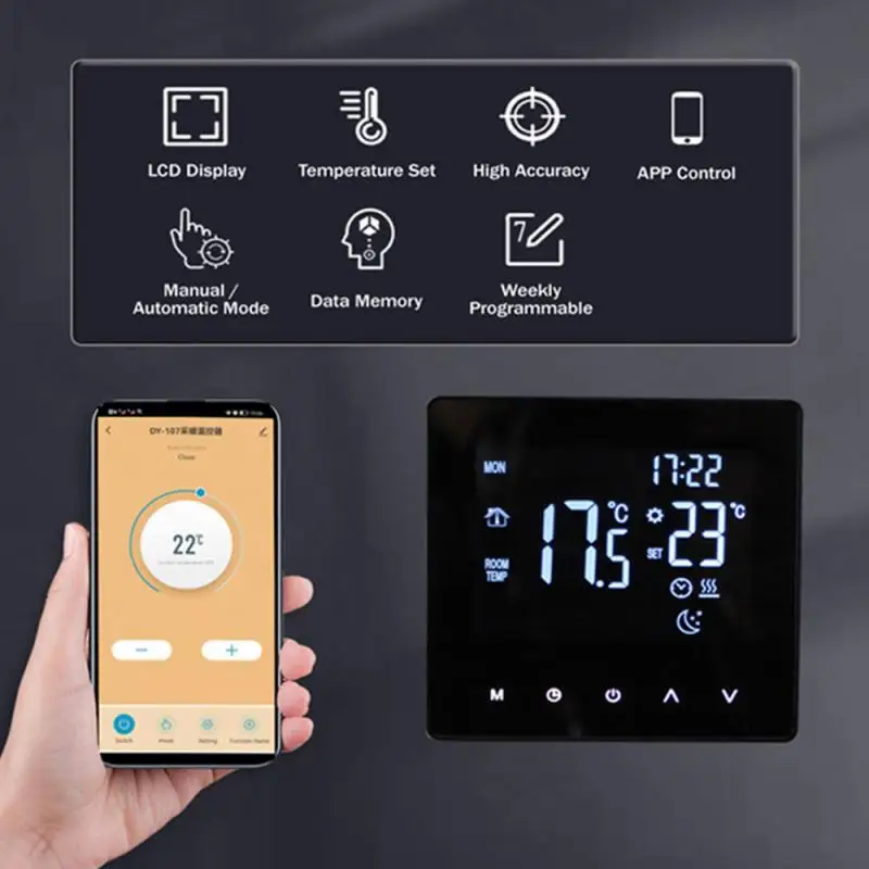 Tuya Smart Home Termorregulador, Wi-Fi, Termostato piso quente, aquecimento elétrico, controlador de temperatura, caldeira a gás, Yandex