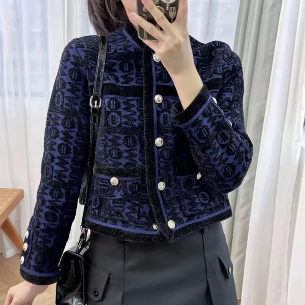 M Home Design redondo Ne abierto Cardigan Slim Fit Faionable pequeña fraanza Sle otoño nueva llegada prendas de punto de calidad versátiles