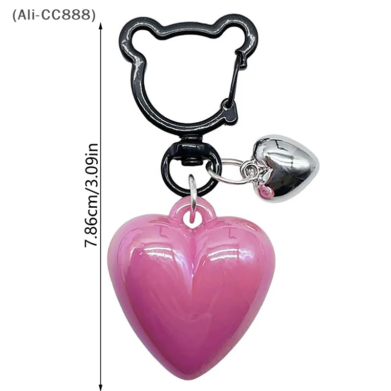 Candy Color Creative Colorful Love Cute Bear Keychain Bag Pendant Cartoon Bell Charm