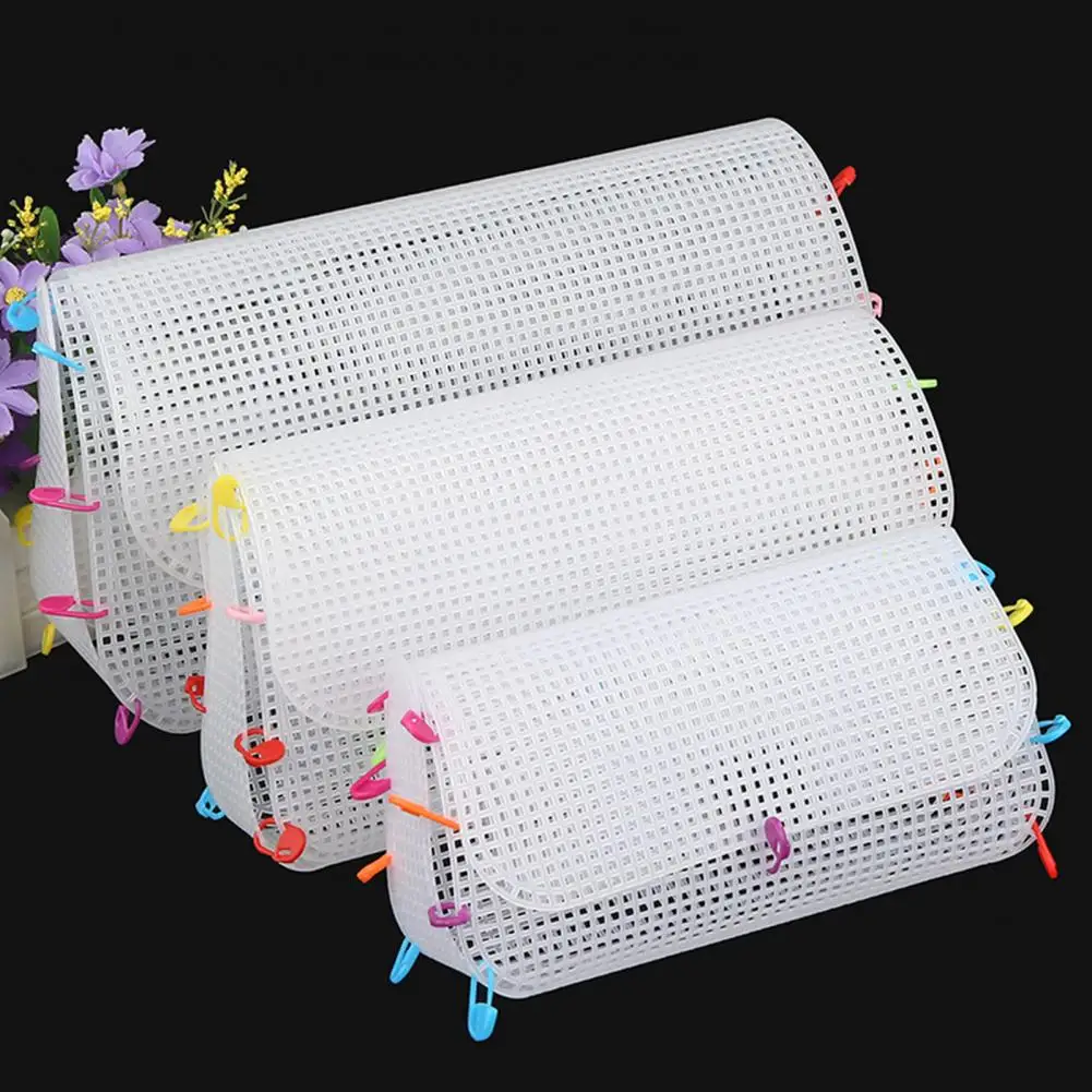 Crochet Bag Canvas Sheet Cuttable Fine Mesh White DIY Handcraft Cross Stitch Needlepoint Knitting Purse Plastic Bag Accessories