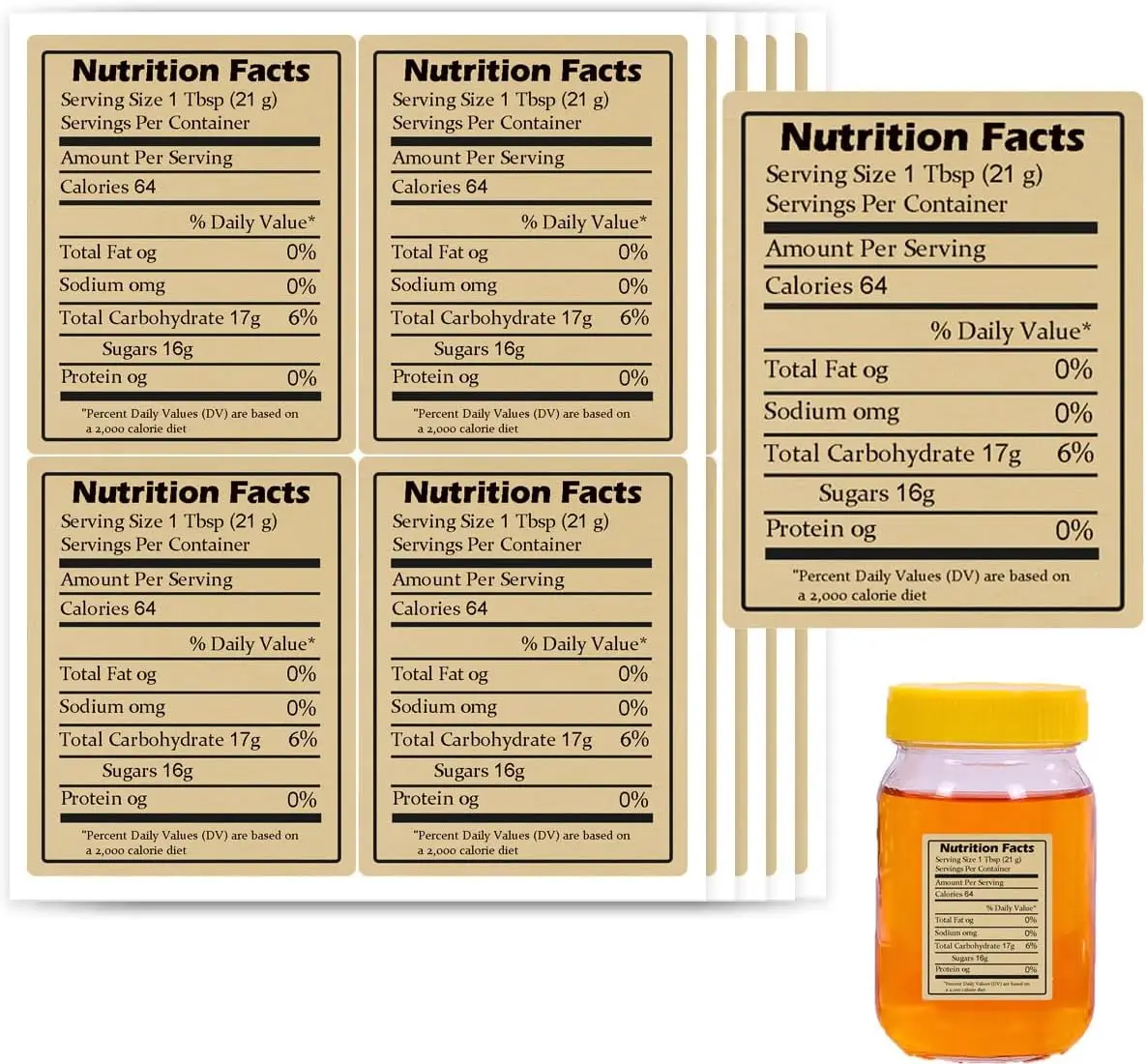 Nutrition Honey Labels Kraft Honey Nutrition Facts Calories Health Benefits Self-Adhesive Honey Nutrition Canning Label