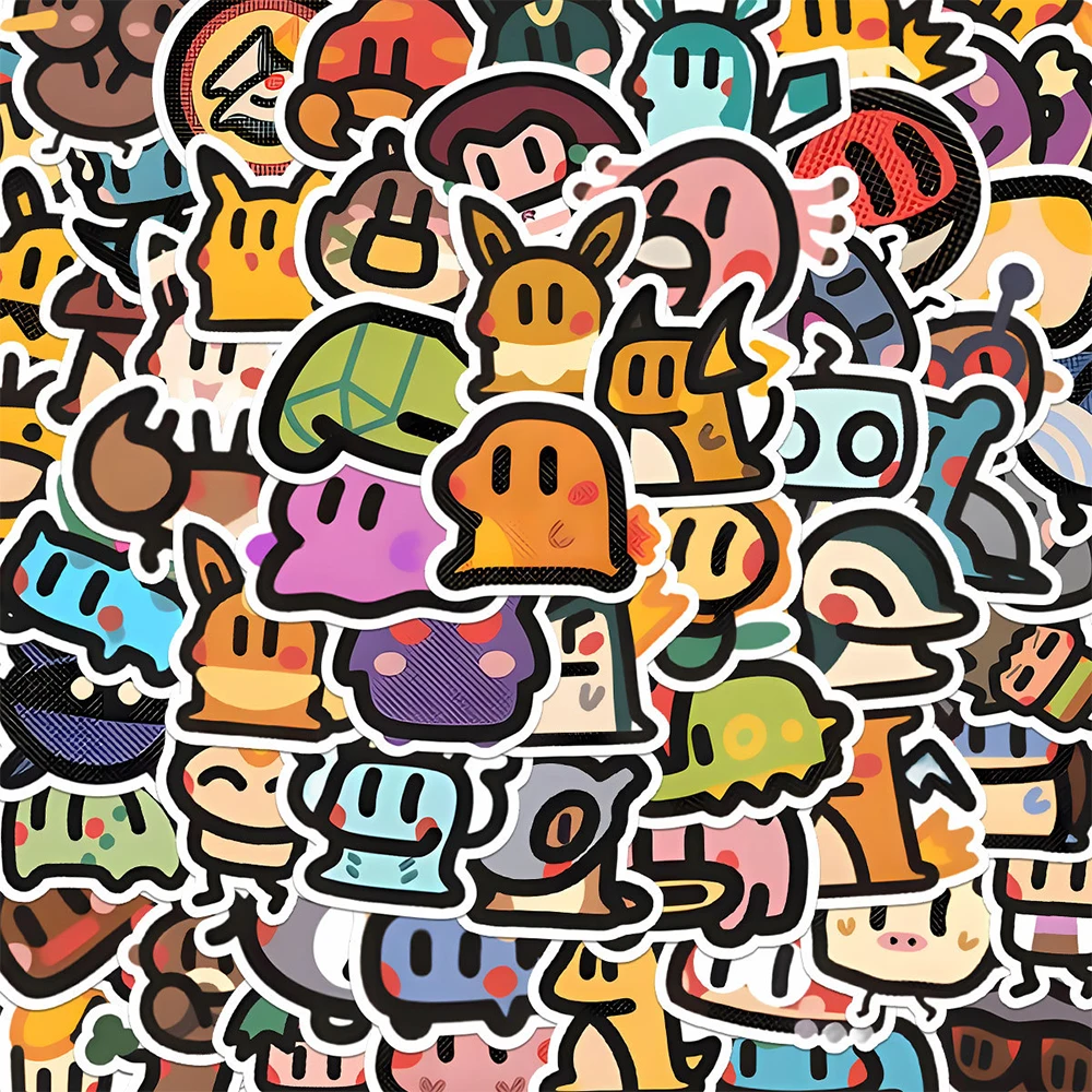 10/30/50/100 Uds. Pegatinas de Pokémon de Dibujos Animados Estilo Retro Divertidas, Calcomanías de Anime para Laptop, Funda de Teléfono, Bicicleta, Diario, Coche, Juguetes, Decoración