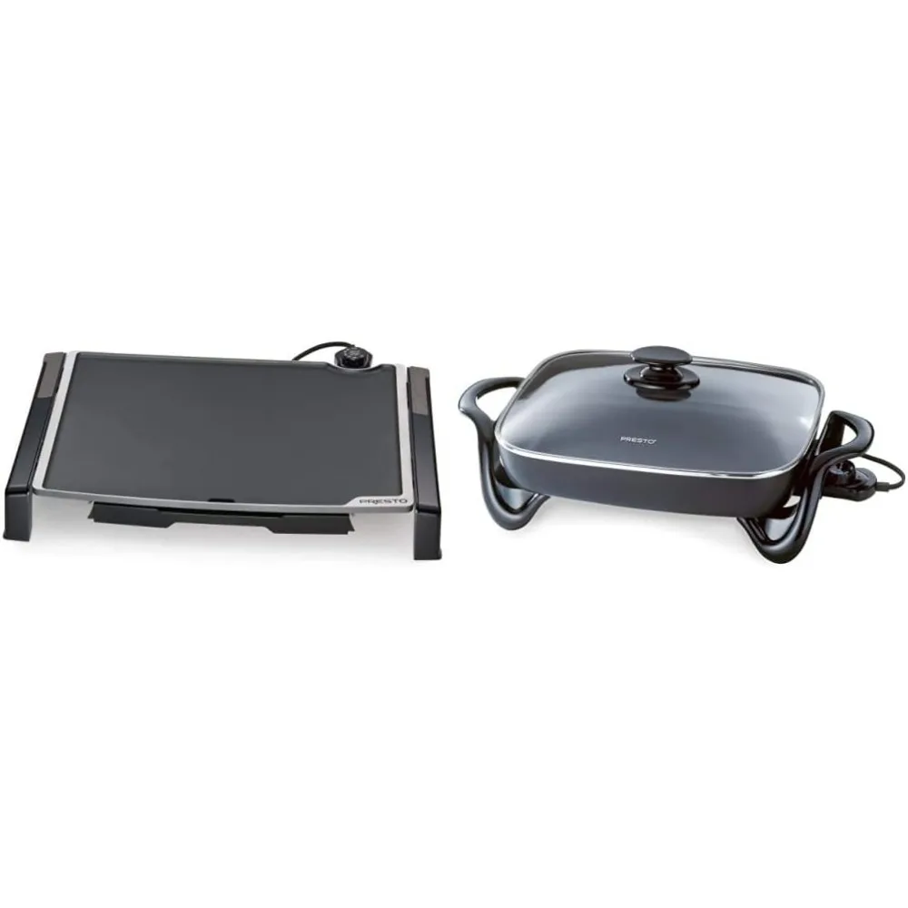 Presto Electric Tilt-N-Fold Griddle, Preto, 19 "X 15", 07073