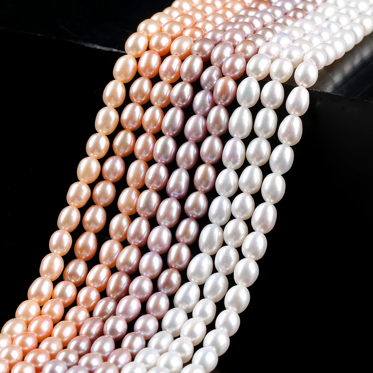 JD 7A Grade Natural White Freshwater Rice Pearl Loose Beads Strong High Luster Pearls for DIY Bracelet Necklace Jewelry Making ﻿