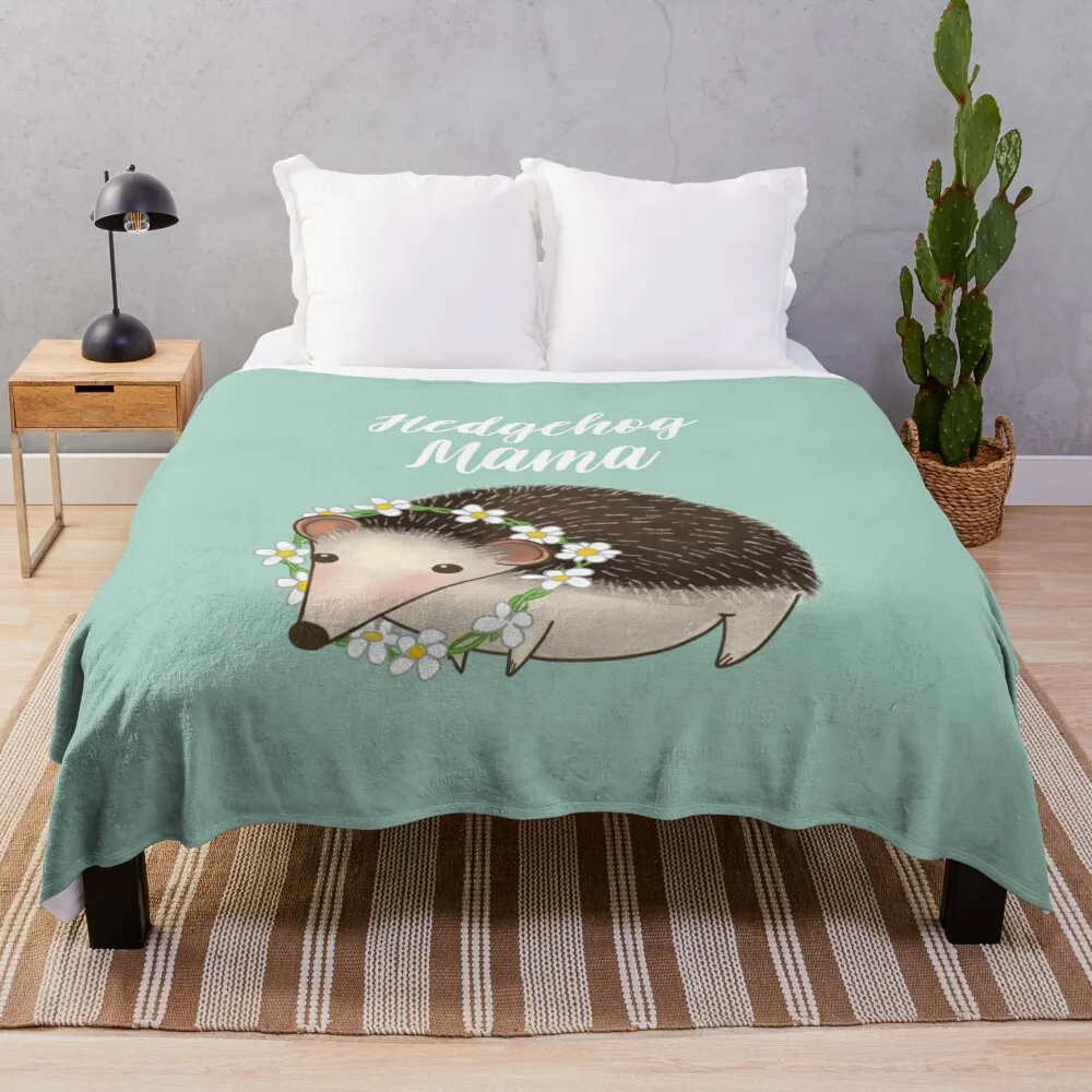 

Hedgehog Mama, Hedgehog Mum, Hedgehog Mom Throw Blanket Custom Blankets Sofas Of Decoration blankets ands Blankets