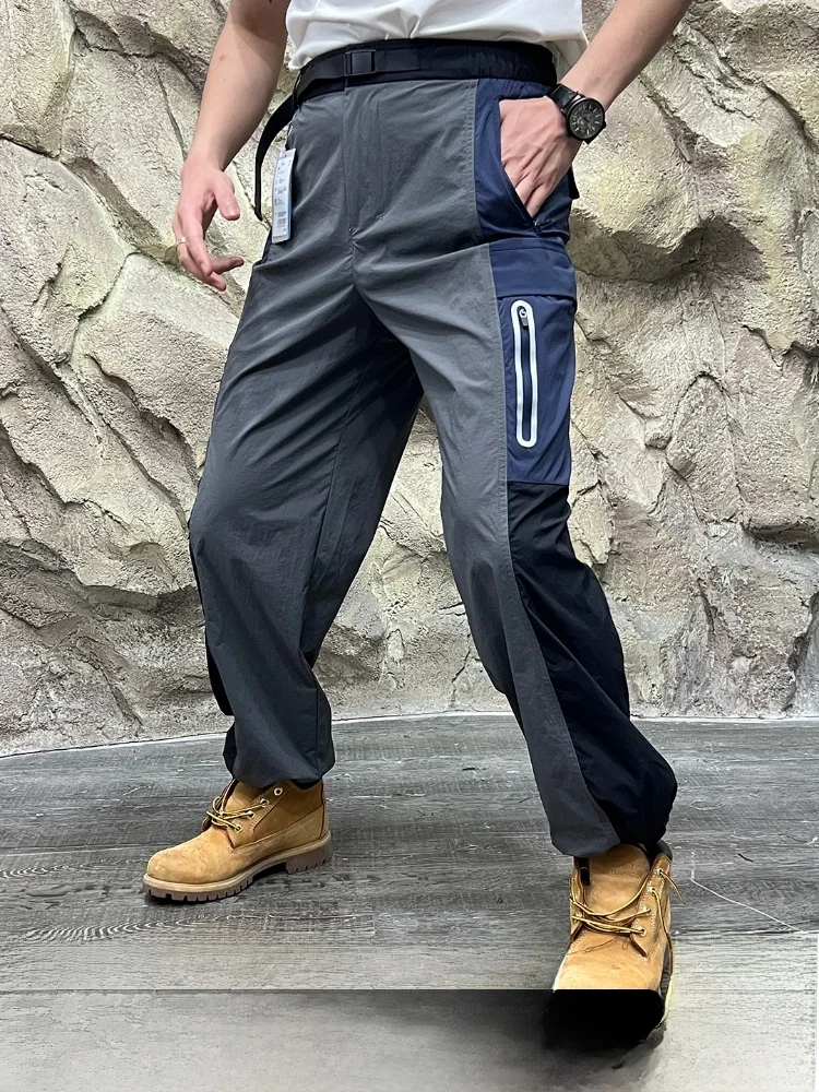 

3D Tailored Reflective Thin Casual Pants Spring Summer Qui Dry Breathable Straight Leg Casual Trousers Youth Sport Sle