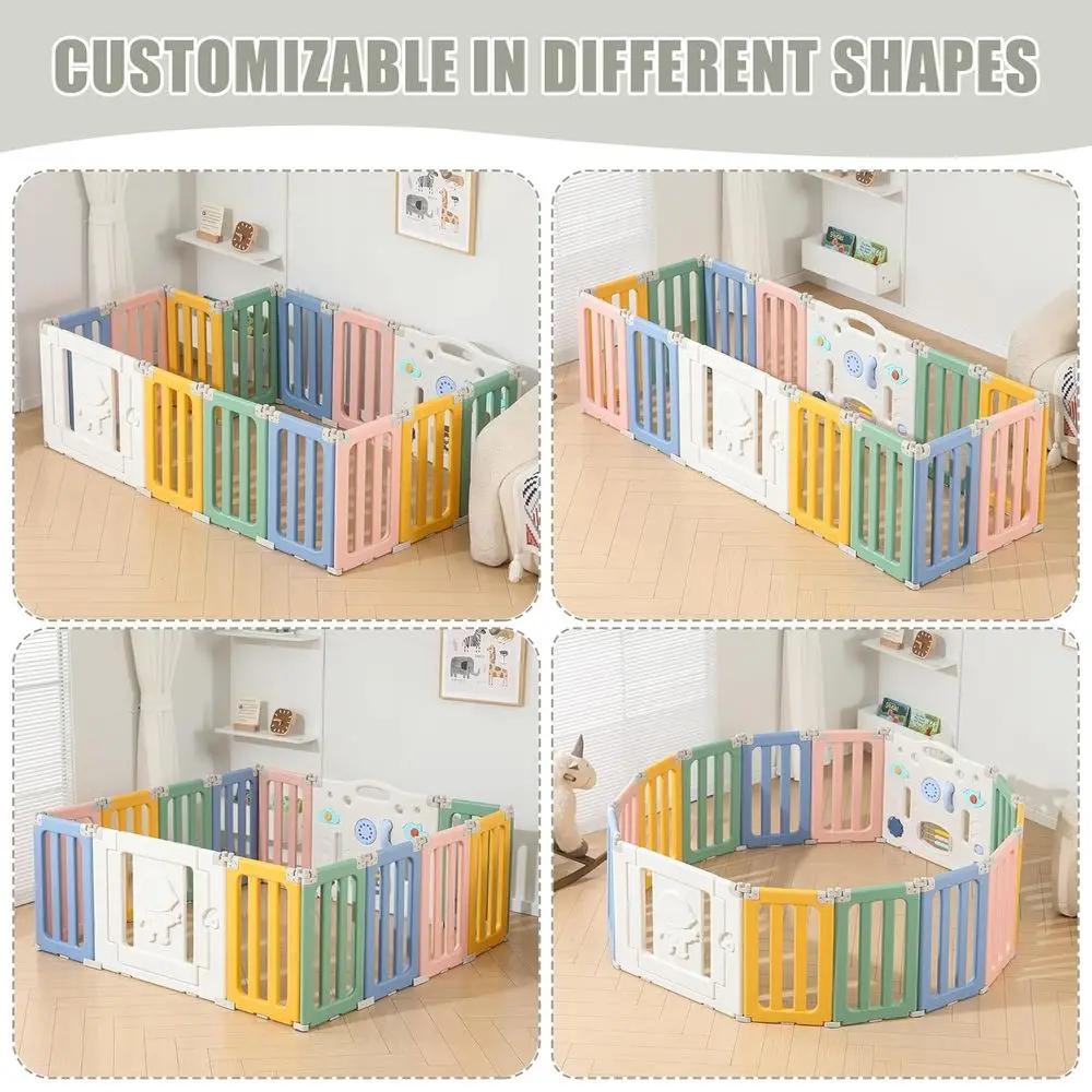 رواد فضاء كبير جدًا مكون من 14 لوحة للأطفال الصغار - سياج أمان ملون قابل للطي ومحمول #2