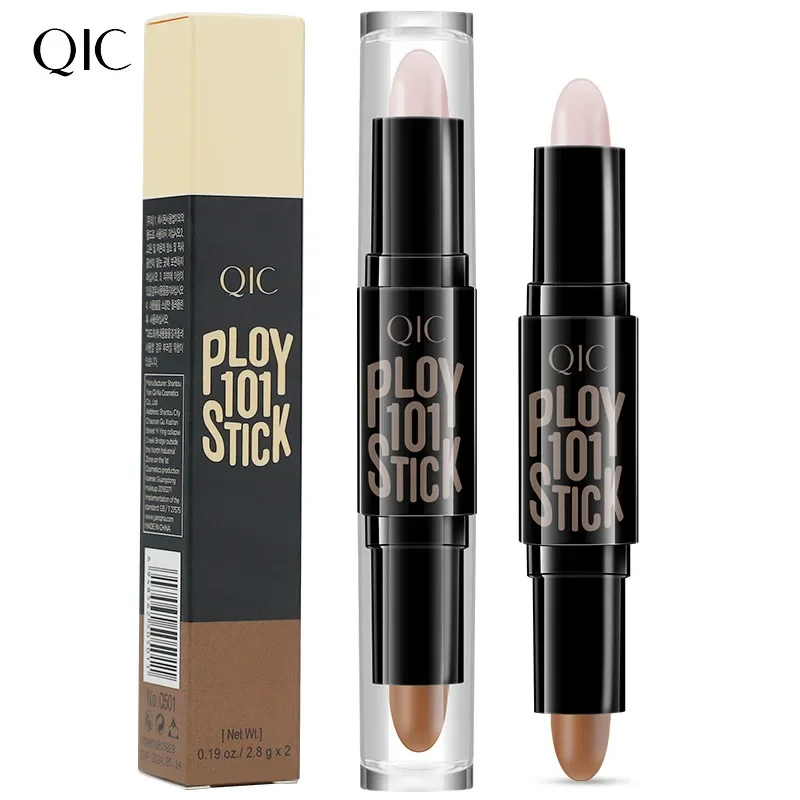 QIC Double-headed Concealer Stick Three-dimensional Repair Volume Brighten Face Highlight Concealer Pen Color Repair Makeup