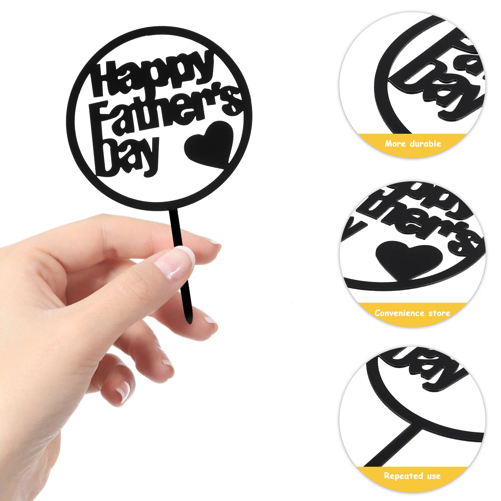 

20Pcs Cake Decoration Picks Acrylic Father's Day Cupcake Toppers Reusable Party Supplies for Dessert Fruit Food Decorations