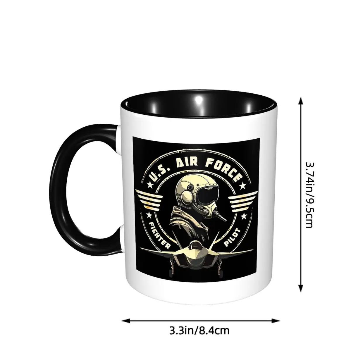 U.S. Air Force Fighter Pilot Military Aviation Vintage Mug Ceramic Coffee Cups Tea Mugs Milk Cup Drinkware Gift for Friends