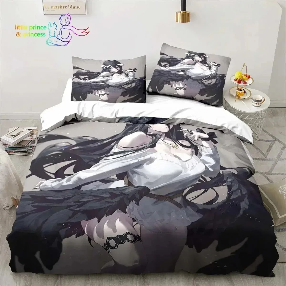 

3D Print Albedo Overload Bedding Set Single Twin Full Queen King Size Bed Set Bedroom Hentai Anime Girl Bedding Gift