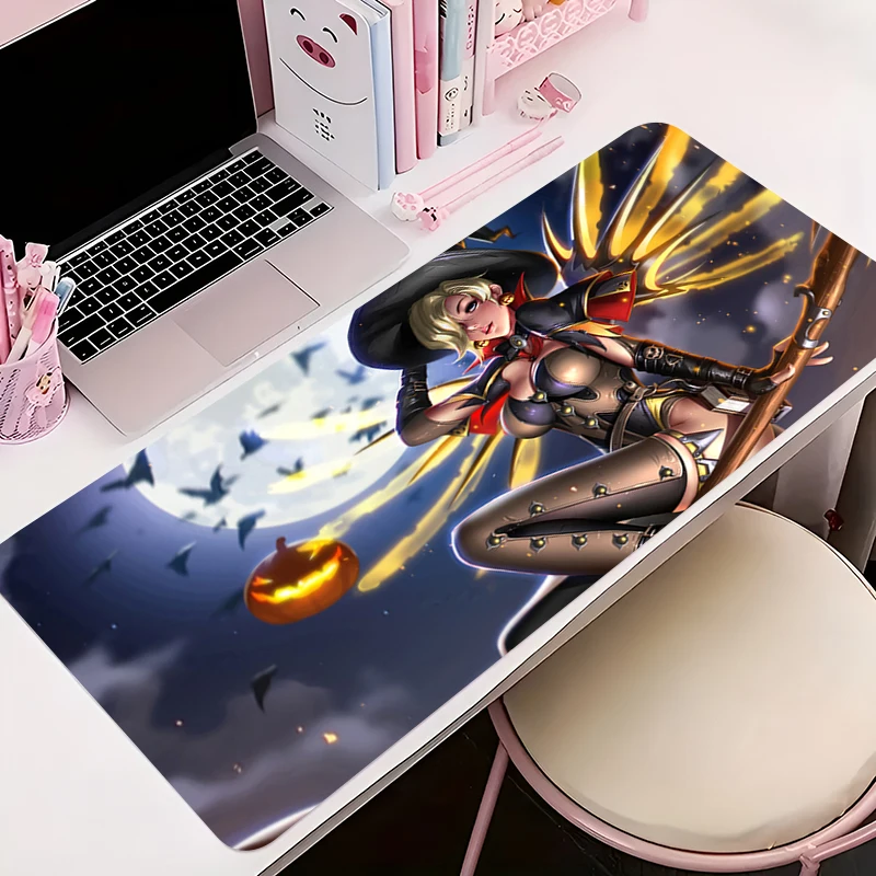 

Mouse Pad Anime Non-Slip Rubber Mousepad Soft Office Desk Mat Gaming PC Accessories Large O-overwatch Mercy Gamer Keyboard Mat