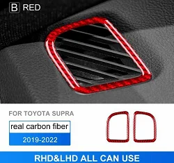 

Car Dashboard Side Air Vent Frame Cover Set Real 3D Dry Carbon Fiber Sticker for Toyota GR Supra 2019-2025 Interior Upgrade Kit