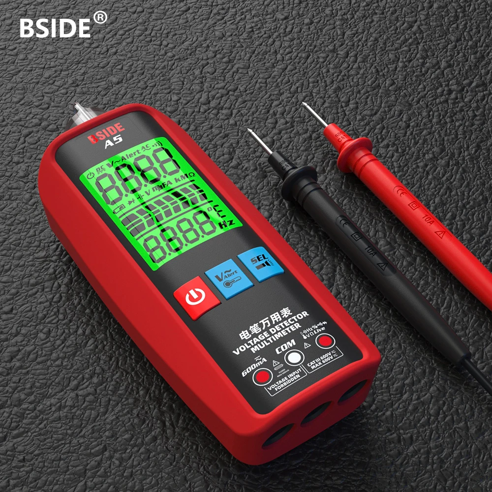 BSIDE A5 Smart Multimeter Digital True RMS  LCD Multimetre Non Contact AC/DC Voltage Resistance Capacitance Hz NCV Diode Teste